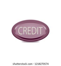 Credit vector button, web design element