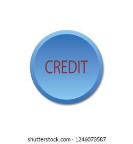 Credit vector button, web design element