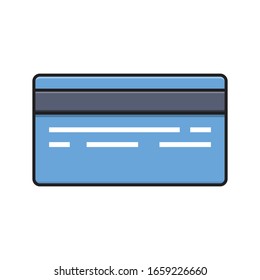 credit vector flat color icon 