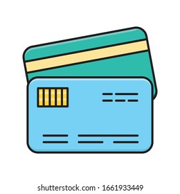 credit vector flat color icon 