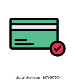 credit vector flat color icon 