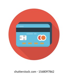 credit vector flat colour icon 
