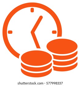 Credit vector icon. Illustration style is a flat iconic orange symbol on white background.