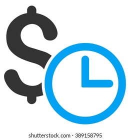 Credit vector icon. Style is bicolor flat symbol, blue and gray colors, white background.