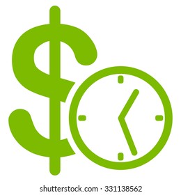 Credit vector icon. Style is flat eco green symbol, rounded angles, white background.