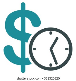 Credit vector icon. Style is flat bicolor soft blue symbol, rounded angles, white background.