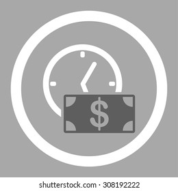 Credit vector icon. This flat rounded symbol uses dark gray and white colors and isolated on a silver background.