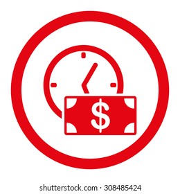 Credit vector icon. This flat rounded symbol uses red color and isolated on a white background.