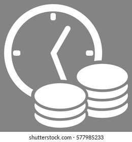 Credit vector pictogram. Illustration style is a flat iconic white symbol on gray background.