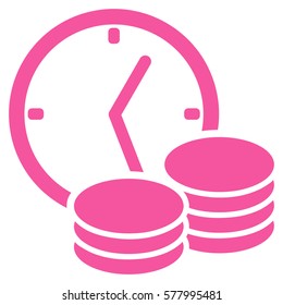 Credit vector pictogram. Illustration style is a flat iconic pink symbol on white background.