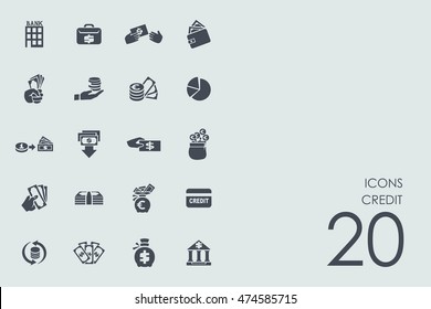 credit vector set of modern simple icons