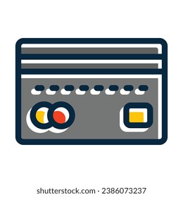 Credit Vector Thick Line Filled Dark Colors Icons For Personal And Commercial Use.
