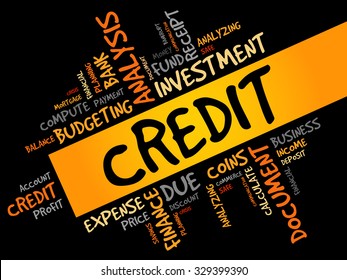 CREDIT word cloud, business concept