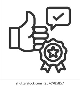 Creditable Outline Icon Vector Illustration