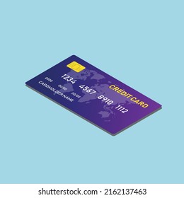 Creditcard Flat Vector Isometric Design