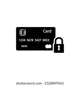símbolo de protección de bloqueo de tarjeta de crédito icono de tarjeta vectorial 