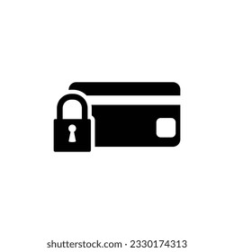 credite card icon vector card lock protect sign 