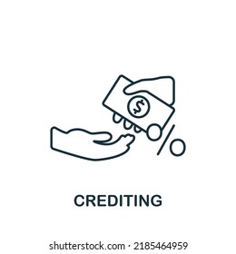 Crediting icon. Monochrome simple Banking icon for templates, web design and infographics