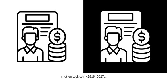 Creditor Claims Icon whiteblack Vector Illustration