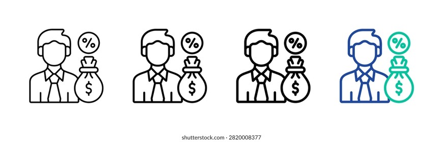 Creditor Icon Collection Different Style Outline