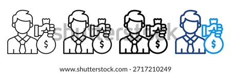 Creditor Icon Different Outline Collection Set