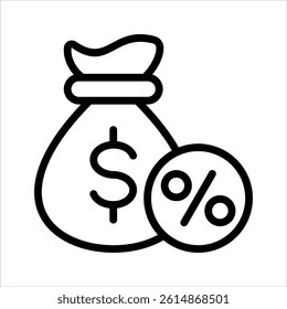 creditor icon in outline style vector illustration