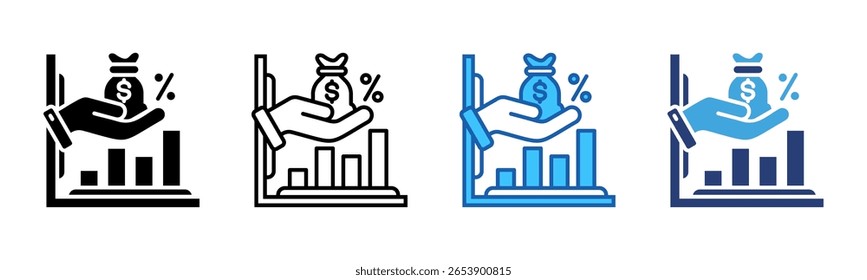 Ícone do credor folha de vários estilos coleção