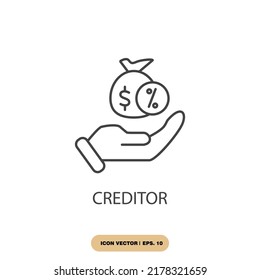 creditor icons  symbol vector elements for infographic web