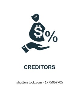 Creditors icon. Simple element from business management collection. Creative Creditors icon for web design, templates, infographics and more