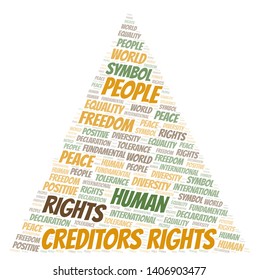 Creditors Rights word cloud. Wordcloud made with text only.