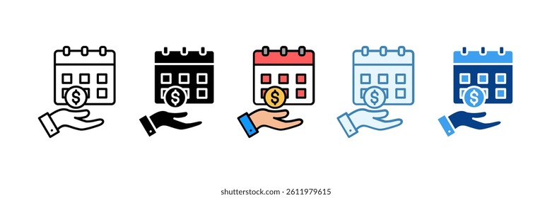 Credits Icon Set Multiple Style Collection