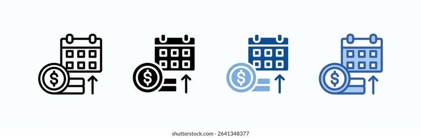 Credits icon sheet multiple style collection isolated vector