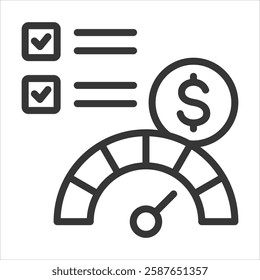 Creditworthiness Evaluation Outline Icon Vector Illustration