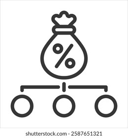 Creditworthiness Factor Outline Icon Vector Illustration