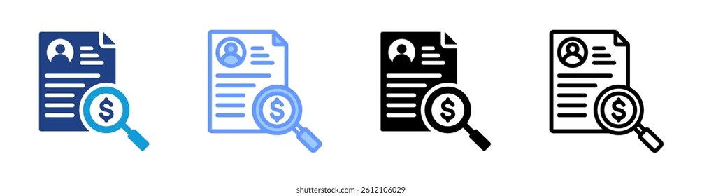 Creditworthiness icon set multiple style collection