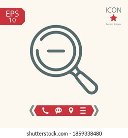 creduce magnifier line icon, outline vector illustration.