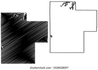 Creek County, Oklahoma State (U.S. county, United States of America) map vector illustration, scribble sketch Creek map
