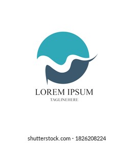 Plantilla de la plantilla del logotipo del vector de línea de Creek Diseño de ilustración