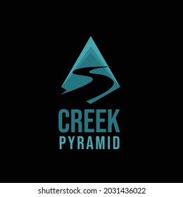 Creek Pyramid Logo Vector Image