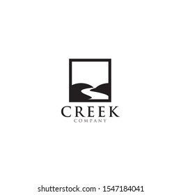 Creek and river icon logo design inspiration vector template