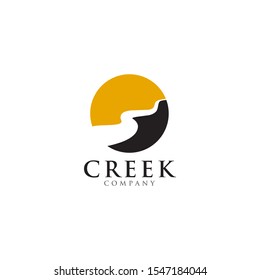 Creek and river icon logo design inspiration vector template