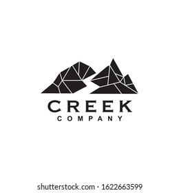 Creek river logo design vector template illustration