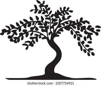 Creek Tree Clipart - Vector Illustration