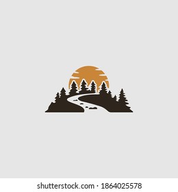 creek vector illustration logo designs template