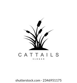 Creeks And Cattails River Logo, Grass Design Simple Minimalist Illustration Vector Template