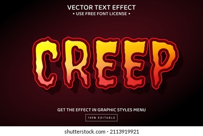 Creep 3D editable text effect template