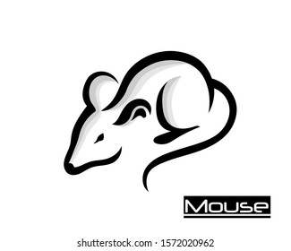 Creep mouse silhouette logo design inspiration