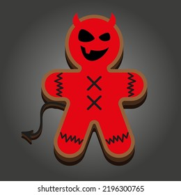 Creep it Real - Halloween Voodoo doll gingerbread man labels design. Hand drawn isolated emblem with quote. Halloween party sign or logo. scrap booking, posters, greeting cards, banners, textiles. Hal