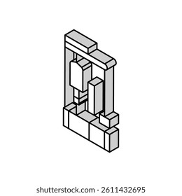 creep testing materials engineering isometric icon vector. creep testing materials engineering sign. isolated symbol illustration