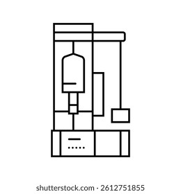creep testing materials engineering line icon vector. creep testing materials engineering sign. isolated contour symbol black illustration